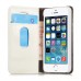 iPhone SE 5 5s - Caseme Vintage Luxury Slim Flip PU Leather Stand Protective Phone Cover Case - White